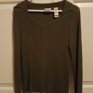 Olive Sweater Villager Sport Liz Claiborne